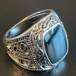S925 silver natural obsidian ring size 7.5 Photo 1