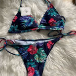 Bikini Hawaii print size medium runs small nwt Blue Photo 0