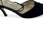 VINTAGE Sam & Libby 90's 1990's 6 Velvet Pump High Heel Kitten Womens Strappy Black Photo 3