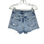 AGOLDE Sz 24 Jaden Denim Jean Shorts in Surreal Distressed Button Fly Photo 2