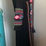 Women’s Cotton Gauze V Neck Side Split Embroidered Summer Vacation Cover Up Red Photo 5