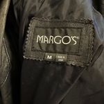 Vintage Margo's Black‎ Leather Trench Coat Black Size M Photo 5