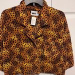 Leslie Fay  vintage leopard button down cropped blouse size 16 Photo 0