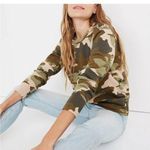 Madewell Miles Green Camo Crew Neck Sweatshirt Size Small Photo 0