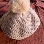 Pink Knit Beanie with Pom Pom Photo 4