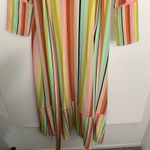 We Are LEONE Contrast Maxi Cardigan Striped Tie Dress Womens Large Medium Silk Pink Photo 15