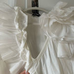 ZARA Ruffle Detail Collar V-neck Long Tshirt Dress Photo 6