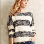 Anthropologie La Fée Verte Rainbow Confetti Striped Pullover Sweater Photo 0