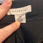 Retrology Women Black Cropped Pants Capri Bow Detail Stretchy Waist Medium Photo 4