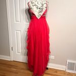 La Joi Mode La Joli Mode Colorful Coastal Chiffon Beads Embellished Vintage y2k High Low Formal Evening Draped Prom Photo 4