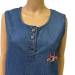 Tagwear Worldwide Vintage Denim Emblem Sleeveless Pullover Midi Maxi Dress Large Blue Photo 1