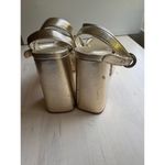 L'Agence LARROUDE Dolly Sandal In Gold Metallic Leather size 10 Photo 11