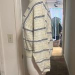 Lumière Lumiere Cream and Blue Crew Neck Sweater with Fine Knit Photo 6