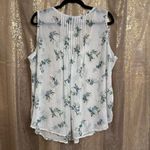Torrid  Blueberry White Crinkle Chiffon Sheer Pintuck Tank 00 M/L NWT Photo 1