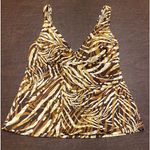 Jantzen Classics Animal Print Brown Beige Tankini Top V Photo 0