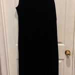 Talbots VTG Black Velvet Sleeveless Midi Dress Large Holiday Party Modest Photo 0