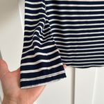 Hailey & Co. Women's S Long Sleeve V Neck Pocket Tee Blue White Stripe Nautical Photo 3