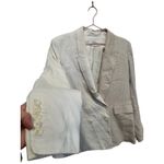 Veronica Beard  Braeton Tan White Dickey Blazer Jacket Officewear Linen size 14 Photo 5