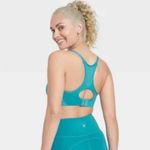 All In Motion High Support Seamless Sports Bra Turquoise Blue  size medium Photo 1