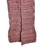Handmade Hand Knit Grandma Wool Blend Soft Chunky Mauve Long Scarf w Pockets Boho Cozy Photo 7