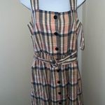 Gal Meets Glam GAL Mets GLAM NWT Madras Plaid Check Linen Blend Dress Size 10P Photo 3