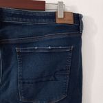 American Eagle  18 Long 36x30 Distressed High Rise Dark Wash Raw Hem Jeans Photo 7