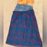 NWOT Staud Ashlyn one shoulder Maxi Dress Blue Size 16 Yellow Photo 5