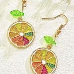 Colorful Citrus Slice Earrings Yellow Photo 2