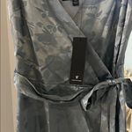 Lulu's Dusty Blue Floral Wrap Maxi Dress Green Size XS Photo 3