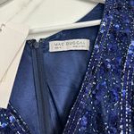 Mac Duggal  Embellished Long Sleeve Evening Gown in Midnight Blue Size US 16 NWT Photo 5