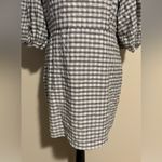 Lulus EUC Checks Appeal Black Gingham Seersucker Puff Sleeve Mini Dress size XL Photo 3