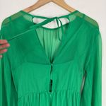 ASOS Designs Maternity Tie Back Fluted Sleeve Pleated Midi Dress in Kelly Green Size undefined Photo 8