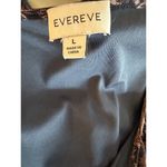 Evereve  Floral Smocked Mesh Top Women’s Large Boho Half Sleeve Tie Neck Ruffle Photo 2