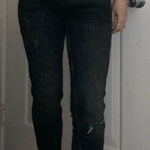 Massimo Dutti  distressed skinny jeans sz 6 mid‎ waist washed black/ grey Photo 0