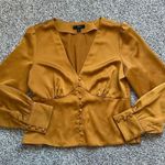 J.Crew  burnt orange v-neck button up long sleeve top size 4 Photo 6