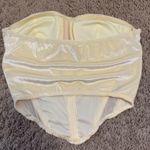 Strapless Velvet Corset Top in Crème Colorway Yellow Photo 2