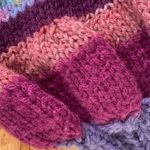 purple pink blue striped long sleeve knit cropped sweater Size M Photo 7