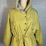 Molly green yellow hooded sherpa corduroy jacket size Small Photo 0