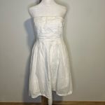 J.Crew  white swiss dot strapless cotton mini dress size 6 Photo 1