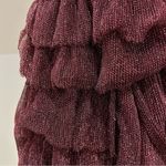 Maroon Sparkly Ruffle Dress Photo 5