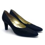 Vintage Bruno Magli Black Embossed Leather Pumps Italian Heels Women’s Size 8 AA Photo 6