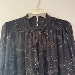 Free People  Stars Align Tie neck button front blouse size large Photo 7