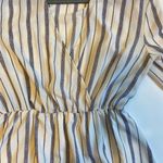 Freeway Apparel Freeway anthropology, style# 8459Navy Blue and White Striped 3/4 Sleeve Dress Photo 4