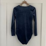 Old Navy  Velvet Feel Square Neck Long Sleeve Bodysuit Obscure Night Blue Size M Photo 3