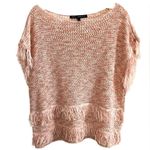 White House | Black Market WHBM Coral Pink Fringe Sweater size M Photo 1