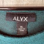 ALYX Size XL ALine Green Super Soft Sweater Dresss 3/4 Ruched Sleeves Ve… Photo 5