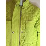 7 For All Mankind Neon Lime Green Cropped Quilted Jacket Size XS EUC!! Photo 3