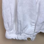 ZARA  Women’s Linen Blend Mother of Pearl White Button-Up Long Sleeve Blouse Photo 4