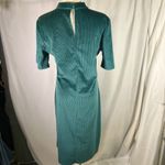 Modcloth Corduroy Ribbed Green Bodycon Midi Dress Mock Neck Women's Size L Photo 3
