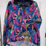 Lauren James Lauren‎ James Anorak Jacket Pullover RN91497 Windbreaker Tropical Print Size M Photo 0
